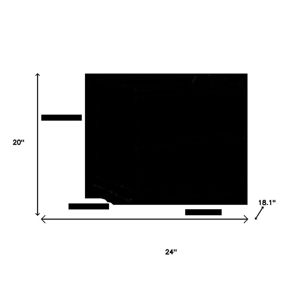 24" White Wood Freestanding Bathroom Vanity With White Sink And Two Drawers