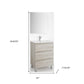 24" Natural Wood Freestanding Bathroom Vanity With White Sink And Two Drawers