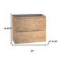 24" Oak Wood Freestanding Bathroom Vanity With White Sink And Two Drawers