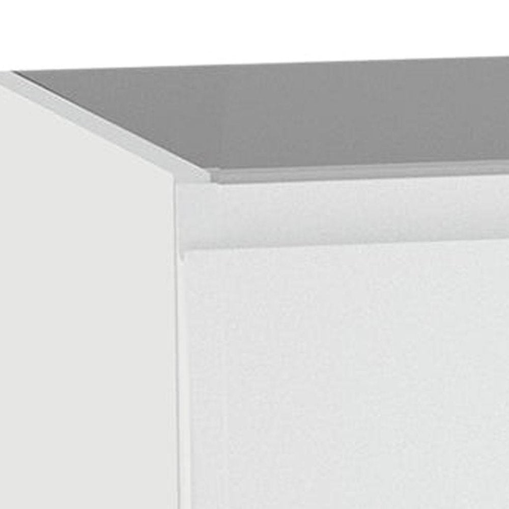 24" White Wood Freestanding Bathroom Vanity With White Sink And Two Drawers