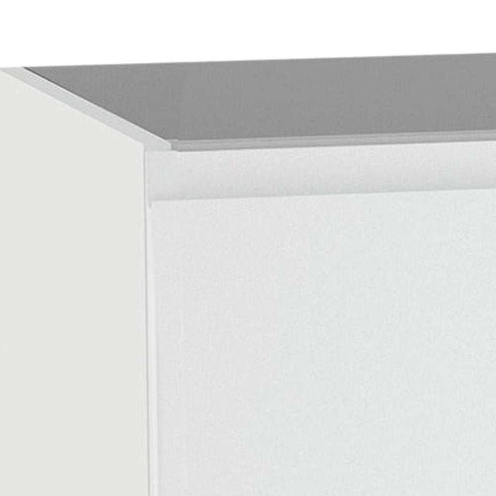 24" White Wood Freestanding Bathroom Vanity With White Sink And Two Drawers