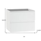24" White Wood Freestanding Bathroom Vanity With White Sink And Two Drawers