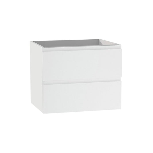 24" White Wood Freestanding Bathroom Vanity With White Sink And Two Drawers