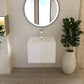 24" White Wood Freestanding Bathroom Vanity With White Sink And Two Drawers