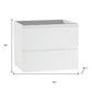 24" White Wood Freestanding Bathroom Vanity With White Sink And Two Drawers
