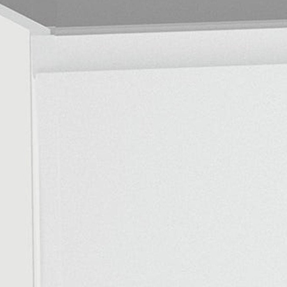 24" White Wood Freestanding Bathroom Vanity With White Sink And Two Drawers