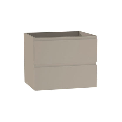 24" Light Brown Wood Freestanding Bathroom Vanity With White Sink And Two Drawers