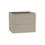 24" Light Brown Wood Freestanding Bathroom Vanity With White Sink And Two Drawers