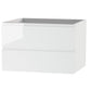 28" White Wood Freestanding Bathroom Vanity With White Sink And Two Drawers