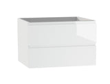 28" White Wood Freestanding Bathroom Vanity With White Sink And Two Drawers
