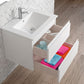 28" White Wood Freestanding Bathroom Vanity With White Sink And Two Drawers