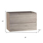 28" Natural Wood Freestanding Bathroom Vanity With White Sink And Two Drawers