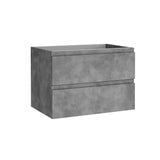 28" Gray Wood Freestanding Bathroom Vanity With White Sink And Two Drawers