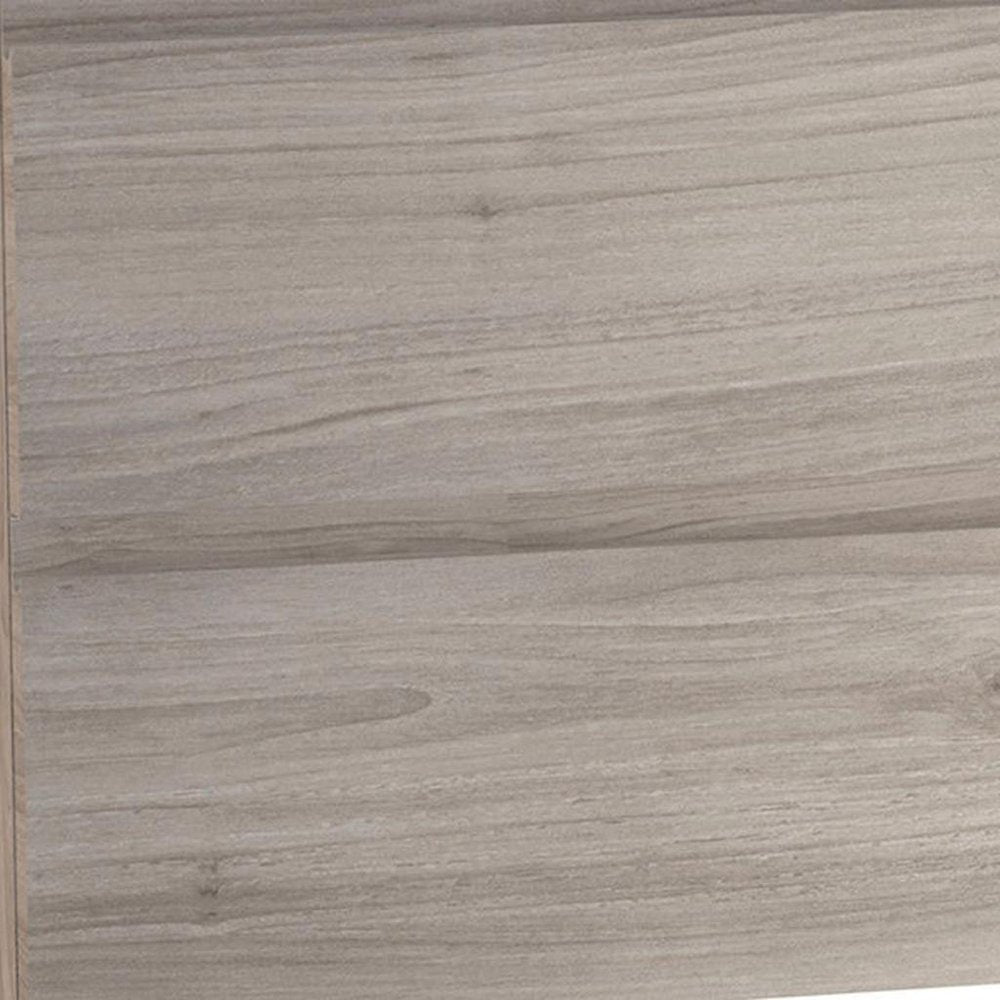 32" Natural Wood Freestanding Bathroom Vanity With White Sink And Two Drawers