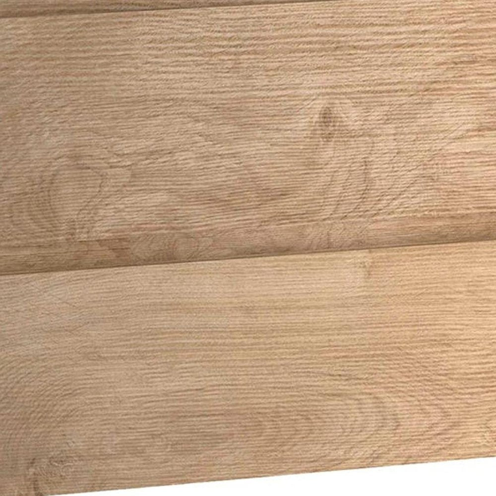 32" Oak Wood Freestanding Bathroom Vanity With White Sink And Two Drawers