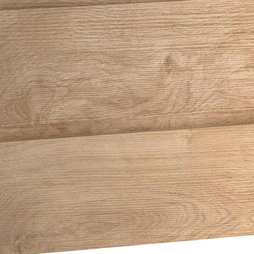 32" Oak Wood Freestanding Bathroom Vanity With White Sink And Two Drawers