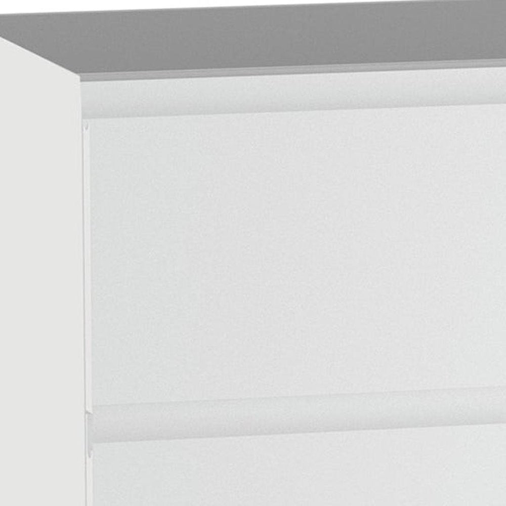 32" White Wood Freestanding Bathroom Vanity With White Sink And Two Drawers