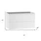 32" White Wood Freestanding Bathroom Vanity With White Sink And Two Drawers