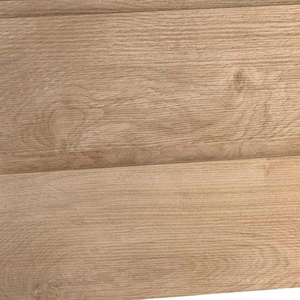 36" Oak Wood Freestanding Bathroom Vanity With White Sink And Two Drawers