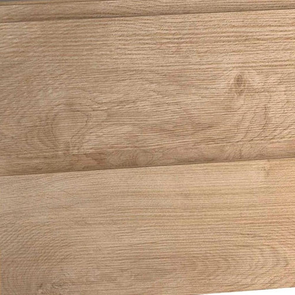 36" Oak Wood Freestanding Bathroom Vanity With White Sink And Two Drawers