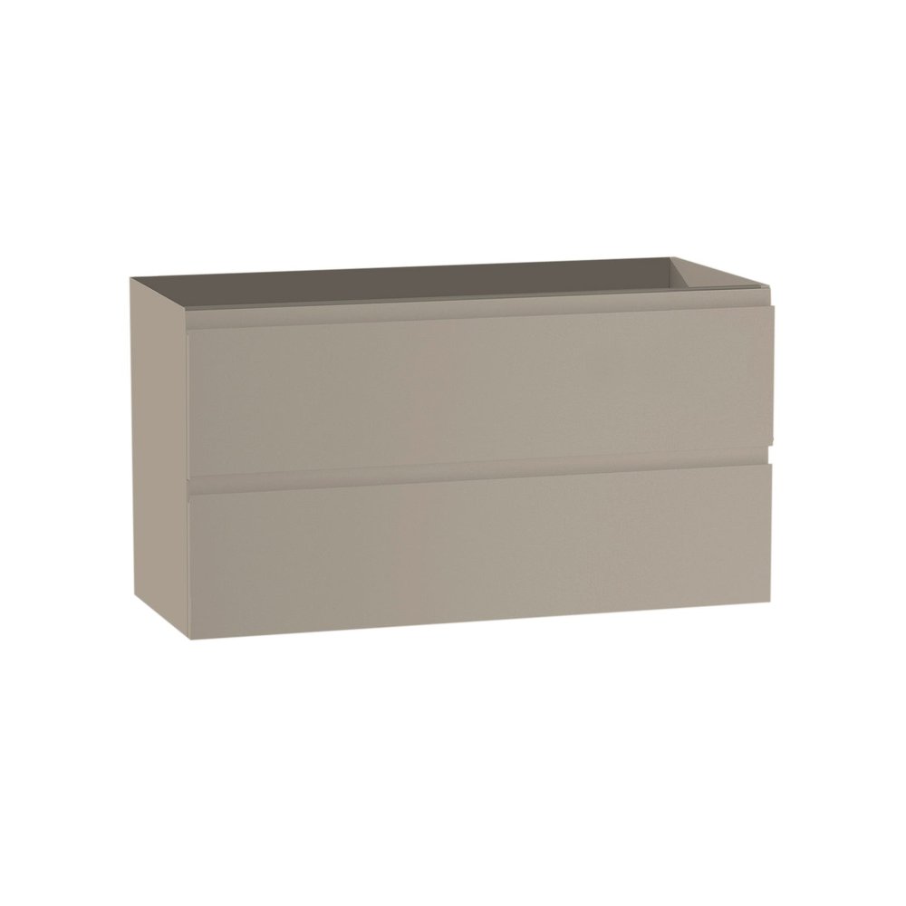 36" Light Brown Wood Freestanding Bathroom Vanity With White Sink And Two Drawers