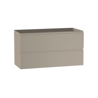 36" Light Brown Wood Freestanding Bathroom Vanity With White Sink And Two Drawers