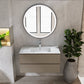 36" Light Brown Wood Freestanding Bathroom Vanity With White Sink And Two Drawers