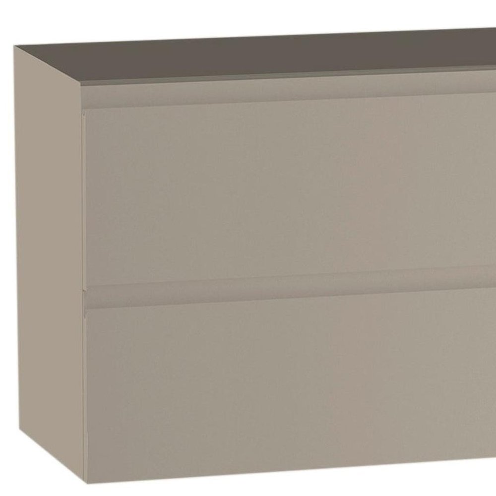 36" Light Brown Wood Freestanding Bathroom Vanity With White Sink And Two Drawers