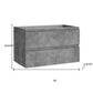 36" Gray Wood Freestanding Bathroom Vanity With White Sink And Two Drawers
