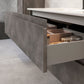 36" Gray Wood Freestanding Bathroom Vanity With White Sink And Two Drawers