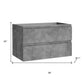 36" Gray Wood Freestanding Bathroom Vanity With White Sink And Two Drawers