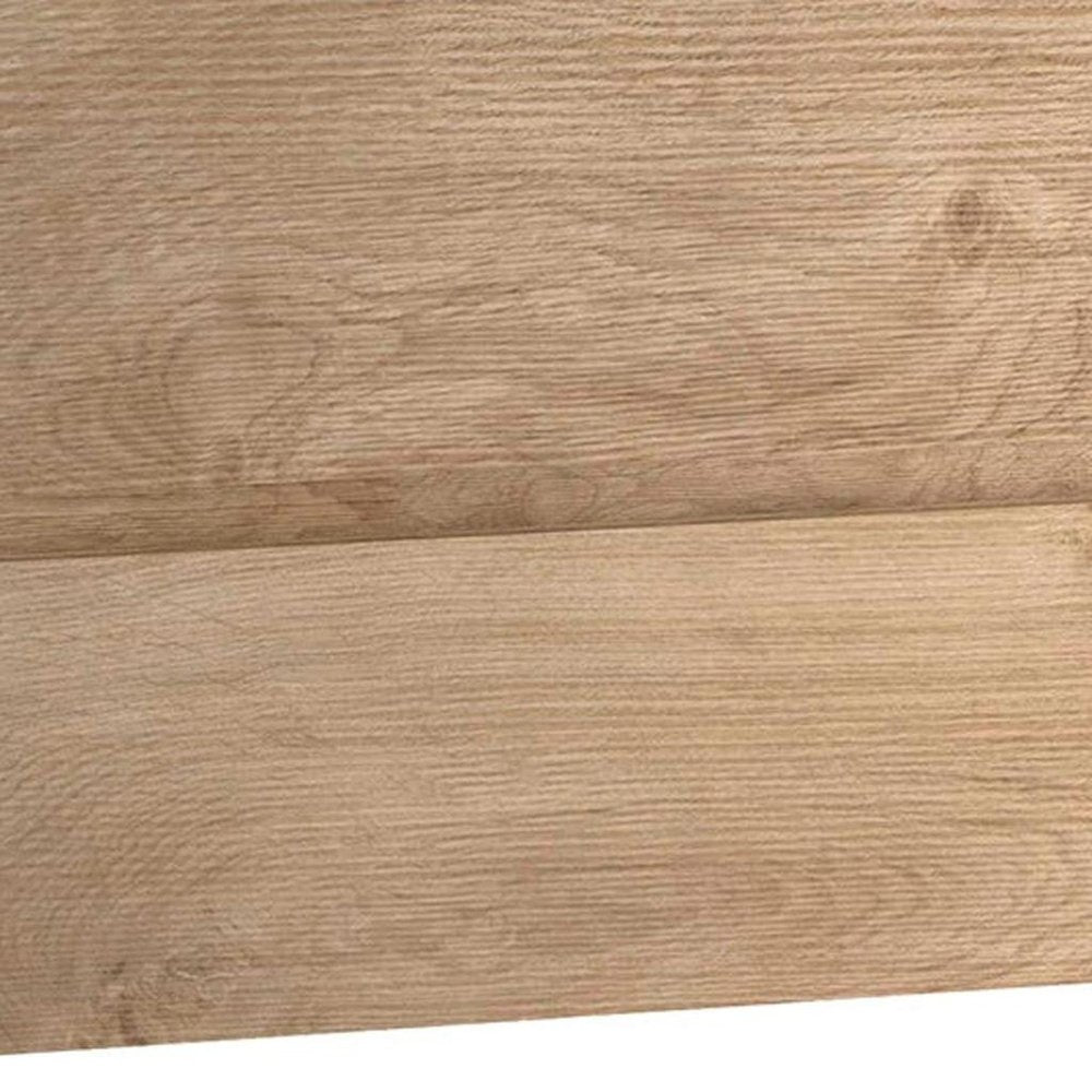 40" Oak Wood Freestanding Bathroom Vanity With White Sink And Two Drawers