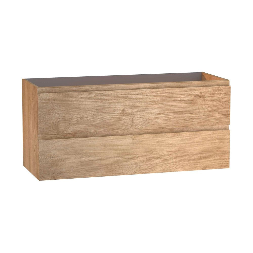 40" Oak Wood Freestanding Bathroom Vanity With White Sink And Two Drawers