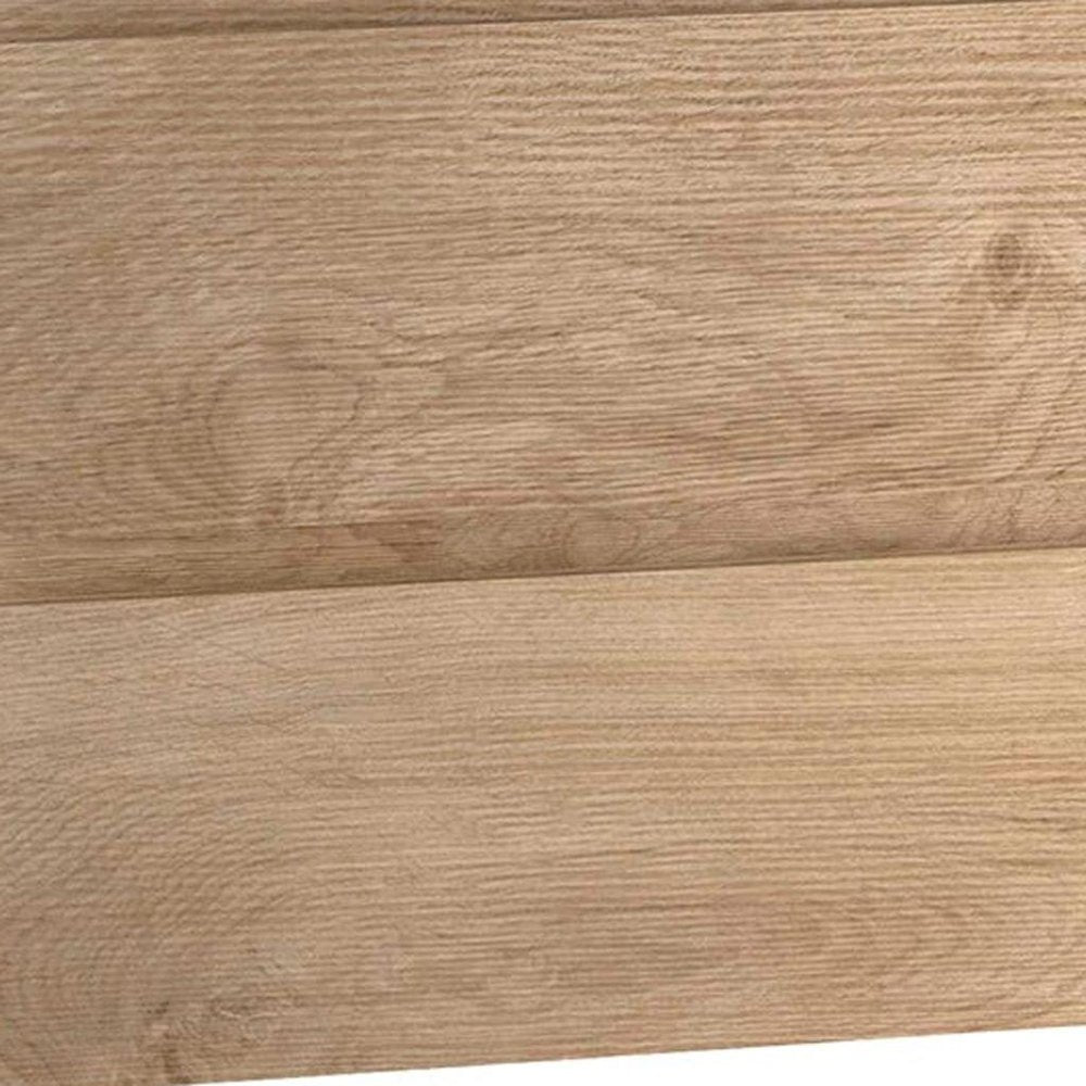 40" Oak Wood Freestanding Bathroom Vanity With White Sink And Two Drawers