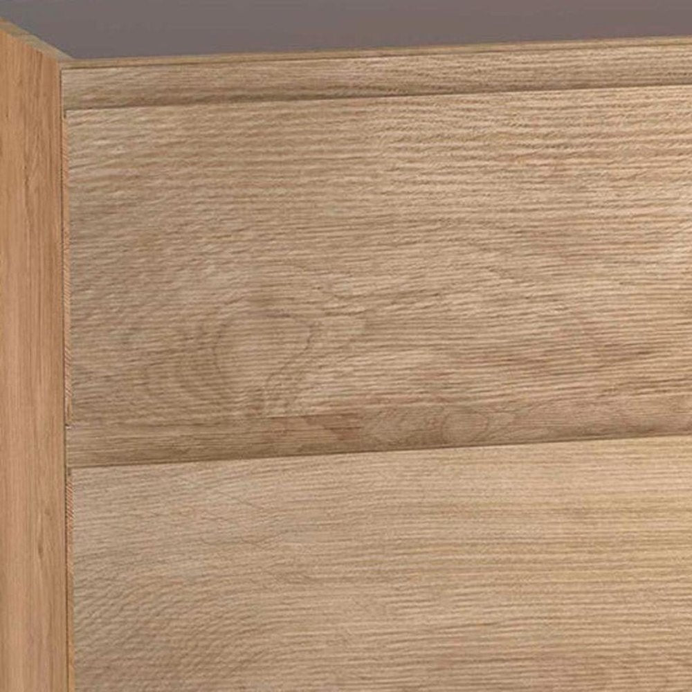 40" Oak Wood Freestanding Bathroom Vanity With White Sink And Two Drawers