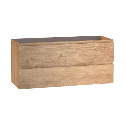 40" Oak Wood Freestanding Bathroom Vanity With White Sink And Two Drawers