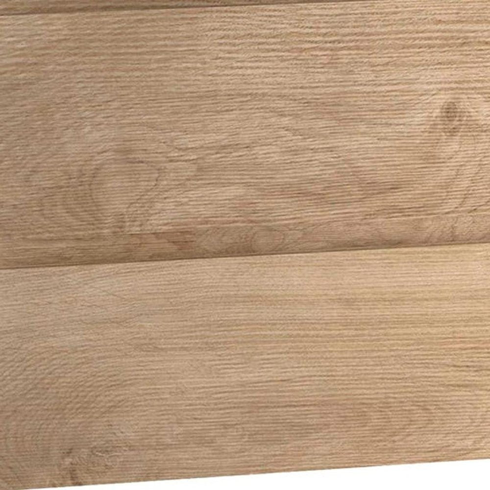 40" Oak Wood Freestanding Bathroom Vanity With White Sink And Two Drawers