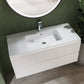 40" White Wood Freestanding Bathroom Vanity With White Sink And Two Drawers