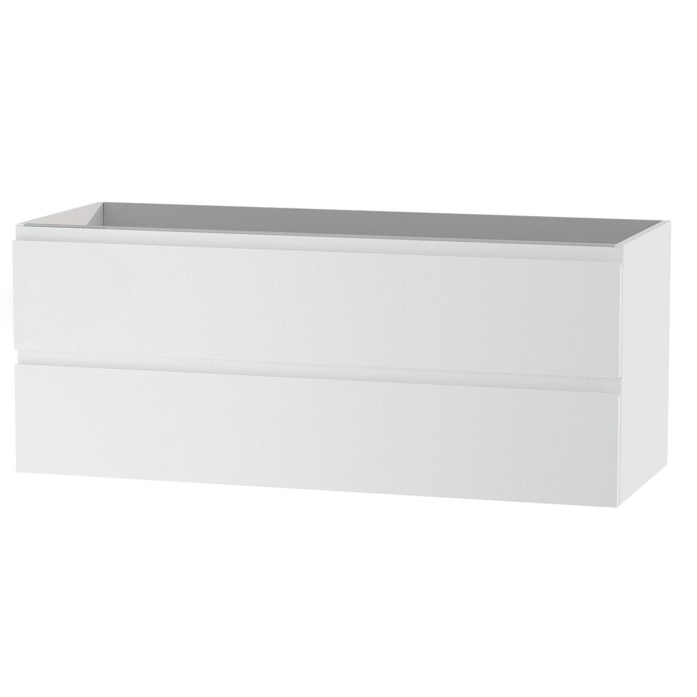 40" White Wood Freestanding Bathroom Vanity With White Sink And Two Drawers