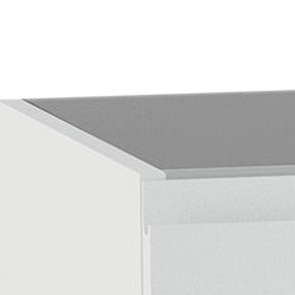 40" White Wood Freestanding Bathroom Vanity With White Sink And Two Drawers