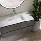 40" Gray Wood Freestanding Bathroom Vanity With White Sink And Two Drawers