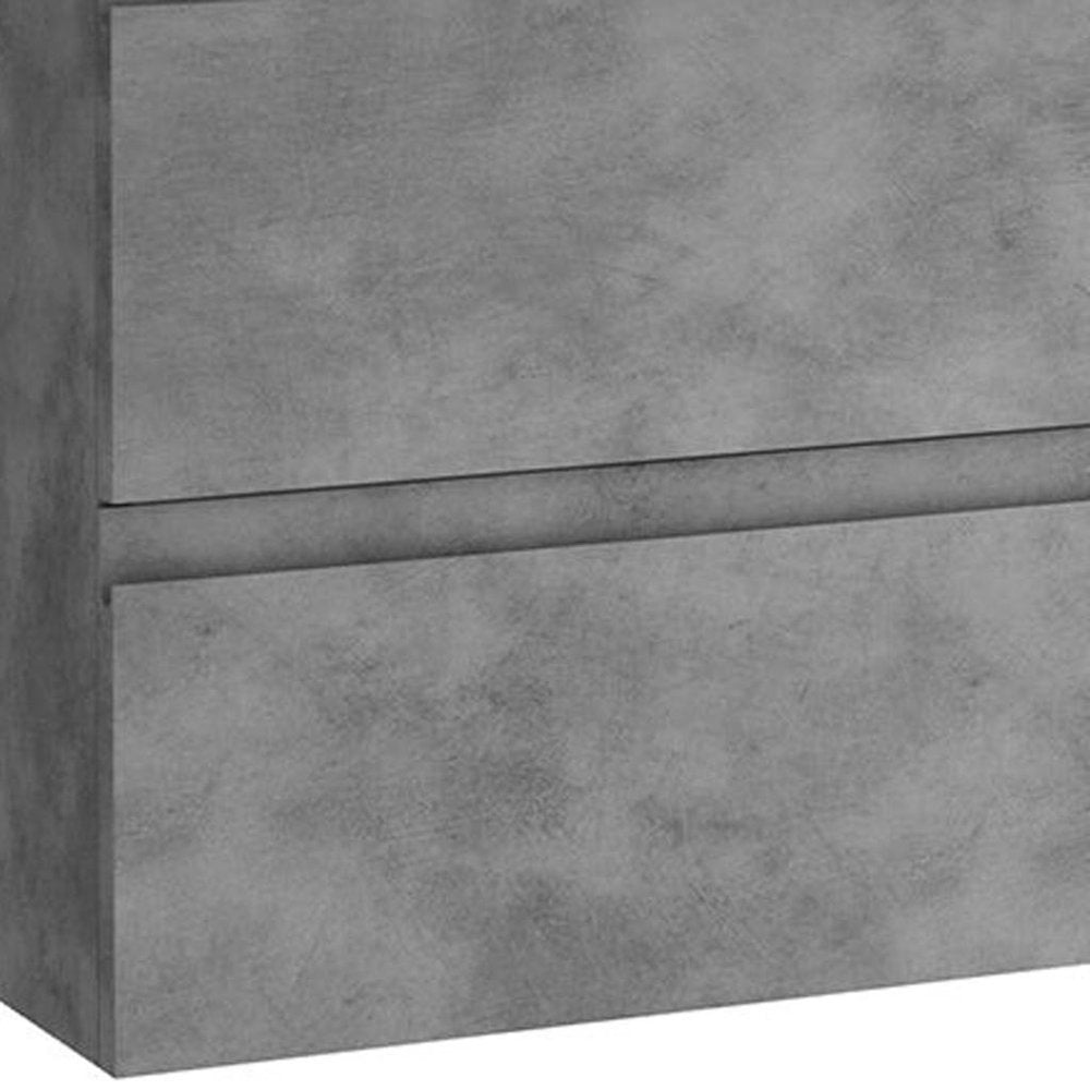 40" Gray Wood Freestanding Bathroom Vanity With White Sink And Two Drawers