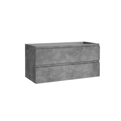 40" Gray Wood Freestanding Bathroom Vanity With White Sink And Two Drawers