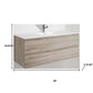 48" Natural Wood Freestanding Bathroom Vanity With White Sink And Two Drawers