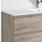 48" Natural Wood Freestanding Bathroom Vanity With White Sink And Two Drawers
