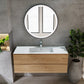 48" Oak Wood Freestanding Bathroom Vanity With White Sink And Two Drawers