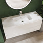 48" White Wood Freestanding Bathroom Vanity With White Sink And Two Drawers