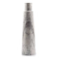 22" Silver and White Aluminum and Marble Pedestal End Table