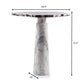 22" Silver and White Aluminum and Marble Pedestal End Table