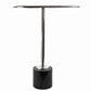 22" Smoky Black and Silver Aluminum Glass and Marble Pedestal End Table